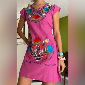 Traditional Embroidered Mexican Dress